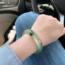 Zuo Jade Ice Jade Bracelet Myanmar Natural a Goods High Duanyang Green Flower Guy Bracelet Round Jade Bracelet Womens