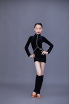 Pengyi beauty custom black Latin dance costume girls childrens performance costume performance costume girls and children training uniform