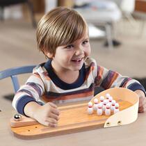 Childrens wooden puzzle toys mini bowling baby parent-child interactive table top pétanque wooden toy game