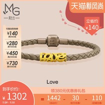 Zhou Shengsheng Gold pure gold Love Love secret word”Love  through the flower bracelet 89775B price Tanabata gift