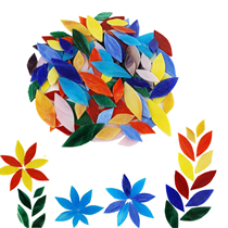 100 Pcs Assorted Colors Petal Mosaic Tiles Flower Leaves Art