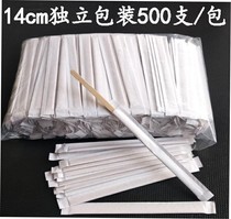 Single 14 sticks 19 Wood whisk independent coffee packaging branch wood cm500 stirring disposable