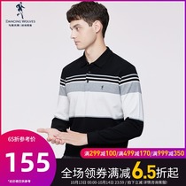 Dance with Wolves cotton color long sleeve T-shirt men 2021 Autumn New Business youth lapel breathable polo shirt