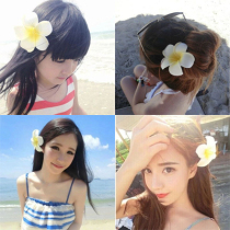 Holiday beach head flower frangipani childrens hair clip side clip bridal headdress beach head flower Korean Bali
