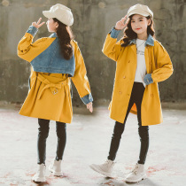 Girlsdress and childrens coat middle - long spring and autumn 2022 new autumn clothing in big girls gas coat childrens clothing