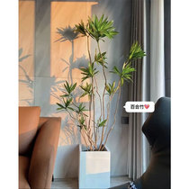 Lily bamboo simulation green plant high-end light luxury large living room indoor bionic green plant fake potted plant floor decoration