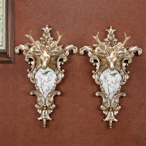 European style deer head wall hanging restaurant light luxury TV background wall decoration American porch creative pendant