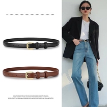 Belt Ladies Summer Leather Fashion Versatile Coat Thin Belt Decorated Suit High-Level Black Jeans Belt