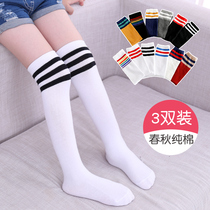 Childrens stockings girls knees spring and autumn thin cotton baby half-tall boys long socks summer