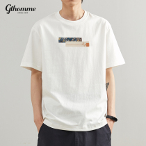 Summer men short sleeve T-shirt men loose couple tide tops leisure boys short tee bottom shirt