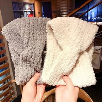 Yuezi bag headscarf hair band women's net red Korea postpartum windproof headgear knitted wide edge autumn and winter out wool hair band