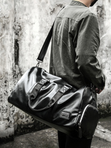  Leather handbag mens travel bag large-capacity mens bag wet and dry separation fitness bag shoulder messenger luggage cowhide