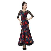 Set modern dance national standard dance Tanbaoluo skirt new female ballroom dance dress big swing dress waltz performance suit