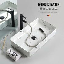 Nordic table basin wash basin household ceramic wash basin balcony toilet small size wash basin square single basin