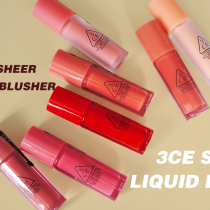 2021 South Korea 3CE liquid water light blush monochrome nude brown natural peach powder roasted milk tea color spot