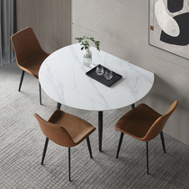 Italian rock board table variable round table high-end modern simple household small apartment telescopic folding dining table and chair combination