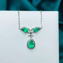 18K Platinum Inlay South African Diamond Natural Burnt-Free Colombian Emerald choker Jewelry Customized