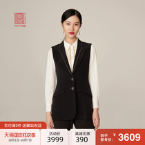 China Yaying womens elegant exquisite hot drill slim black suit vest 2021 early autumn new 1035a