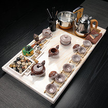 Marble tea tray Kung Fu tea set Household simple modern set Automatic induction cooker integrated stone tea tray