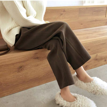 Plus velvet corduroy pants children autumn and winter leisure loose Harlan radish pants high waist thin thick nine point grandma pants