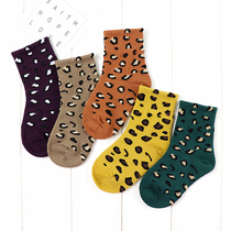 Children BAO WEN socks leopard spot spot in tube boy girl Korean tide socks thick cotton Korean version 2021 autumn and winter New