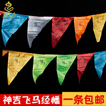 Triangle Meridian flag Tibet colorful silk cloth warp flag flag wind horse flag Longda Pennant 6 meters 25 face batch hair
