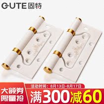Good ivory white mother-and-child hinge 4 inch thick stainless steel interior door bearing room door horizontal solid wood door loose-leaf