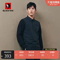 BLACKYAK Bouyak Mens Scrub Warm Long Sleeve T-Shirt Business Leisure Lapel Polo Shirt FZM347