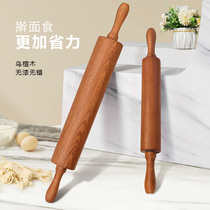 Mildew-proof solid wood rolling pin Roller roller labor-saving walking hammer noodle stick roll dumpling skin stick size household baking crisp