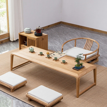 Japanese tatami Zen tea table solid wood small tea table Elm low kang table bay window balcony Chinese small table home
