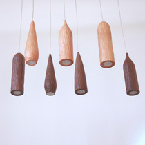 Mo Lan Ju) wooden black walnut chandelier handmade solid wood carved lampshade Homestay restaurant decorative lamps