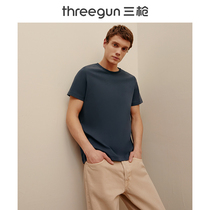Three guns mens short-sleeved 2021 summer new Xinjiang cotton cool breathable crew neck base mens T-shirt