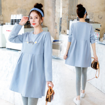 Pregnant woman Spring loaded blouses Long sleeves T-shirt in long sleeves T-shirt Knitted Dress Suit Fashion style 2022 new spring autumn tide