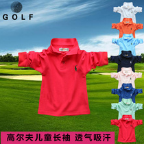 Golf clothing Childrens long sleeves T-shirt blouses boy elastic fabric girl sunscreen turned over undershirt