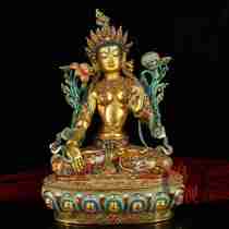  Nepal monastery collects pure copper artisans and painters to create a high-end gilt whiteness mother by hand