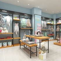 Maternal and infant clothing store display rack display rack floor-standing wall combination childrens clothing rack display props