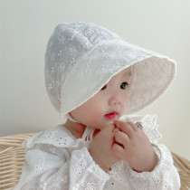 Summer baby sun hat Korean version big brim pure cotton breathable court hat single layer hollow cotton baby sun hat