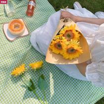 Sunflower Simulation Flowers Inns Sun Flowers Hold Flowers Bouquet Wild Meals Fake Flowers Photo Props Adornment Tourist Flowers