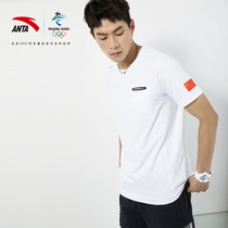 Anta Beijing 2022 Winter Olympics licensed goods flag sportswear short sleeve mens 2021 new T-shirt