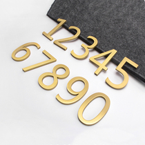 Custom brass house number Arabic numerals English letters hotel room number yellow villa number serial number plate