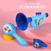 Small trumpet childrens toys can play musical instruments to play whistle sand hammer baby rattle double drum puzzle instruments