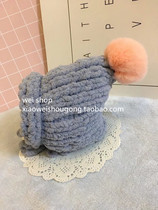 Korean pet hipster soft glutinous rabbit hair ball wool handmade hat cat dog large dog can be customized