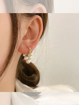 Korean pearl earrings female 2021 New Love design sense earrings 2020 small and exquisite gold ear buckle summer