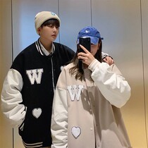 Love woolen baseball jacket for men and women in autumn 2021 New loose bf wild puleather jacket jacket top tide