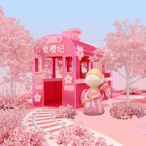  Outdoor spring and summer shopping mall activities beauty Chen program Pink cherry blossom department Fan Sakura Ji theme IP net celebrity scene customization