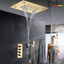Germany nivito concealed wall ceiling suction ceiling hidden waterfall thermostatic golden shower shower set