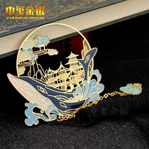 Forbidden City metal hollow bookmark custom ancient brass creative literary tassel pendant gift