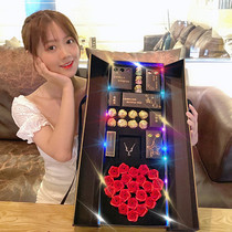 Tanabata Valentines Day gift to send Girlfriend Girlfriend Wife romantic rose chocolate high-end original gift box