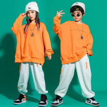 61 Childrens Street Dance Performance Chaosuit Boy Loose Korean Version Sports Suit Girl Hip Hop Student Group Customized