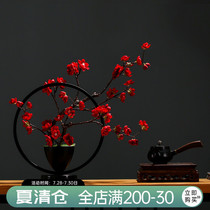 New Chinese simulation plum wrought iron bonsai decoration Plastic fake flower living room soft decoration decoration table flower set